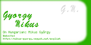 gyorgy mikus business card