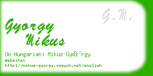 gyorgy mikus business card